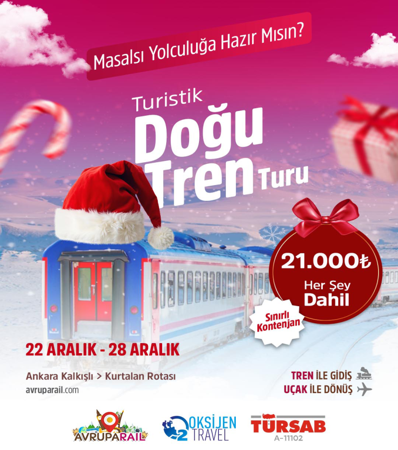 22 - 28 Aralık | Turistik Doğu Tren Turu