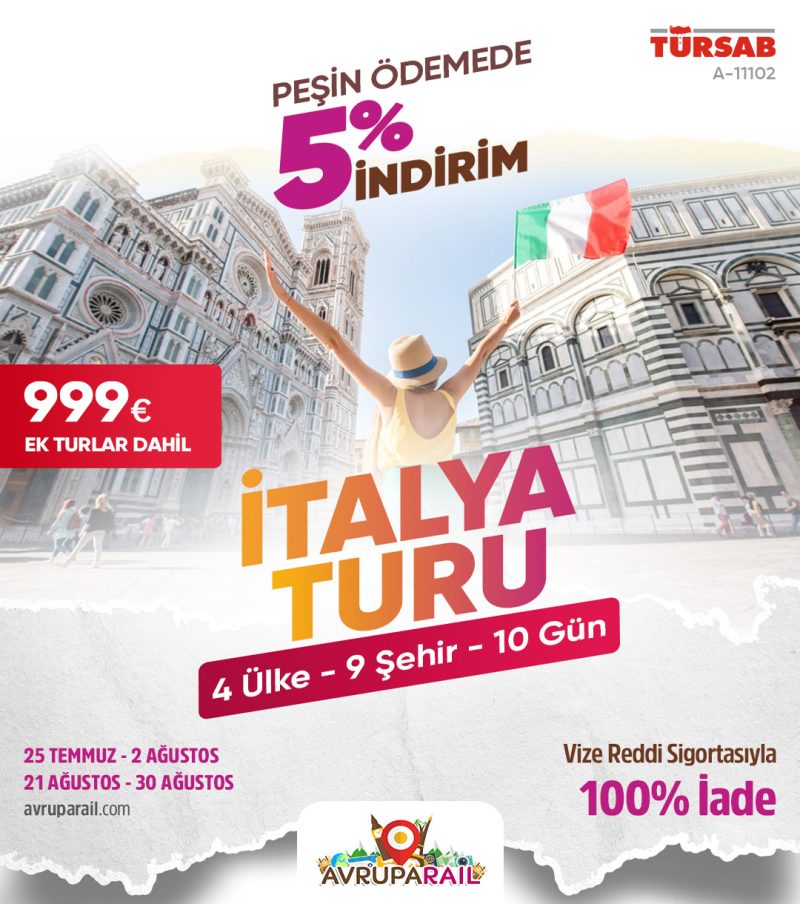 25 Temmuz - 2 Ağustos | İtalya Turu